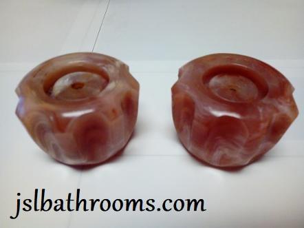 cameo pink marble tap heads 1970s 80s