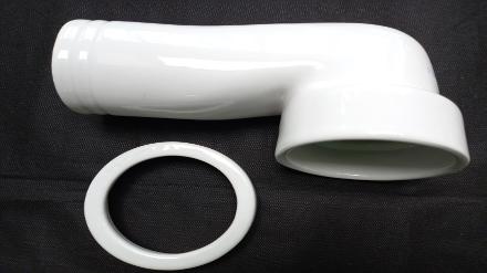 90 degree pan connector white ceramic