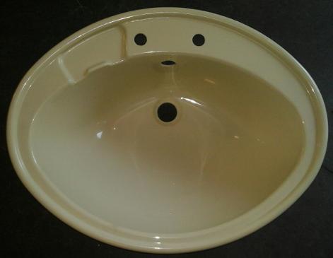 champagne oval inset vanity bowl plastic