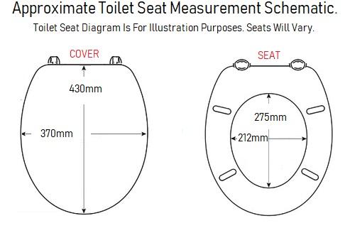 shell celmac toilet seat size measurements uk