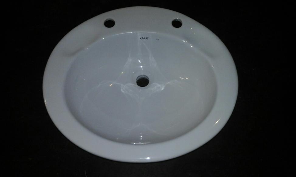 karat vanity basin ceramic oval inset