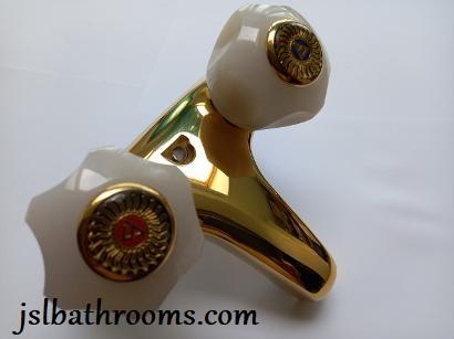 100mm basin mixer tap gold centres