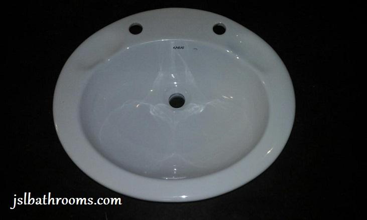 karat vanity basin ceramic oval inset