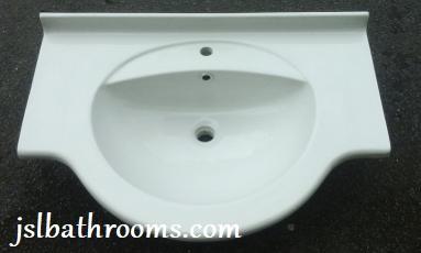 Large bow fronted 800mm vanity top basin pergamon grey