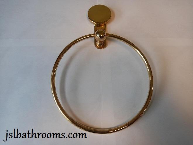 W Adams gold towel ring brass british made uk