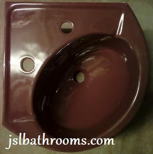 ideal standard burgundy wall corner basin