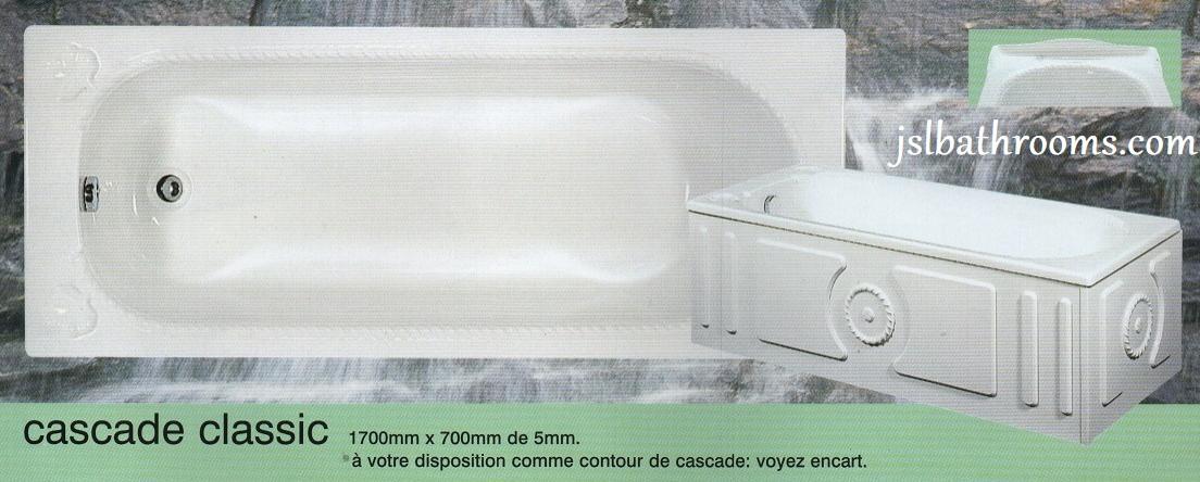 cascade classic rope twist edge bath 1700 700