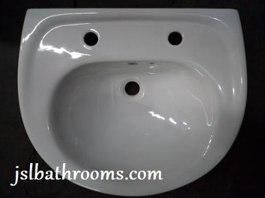 centresuite basin white two tap hole round