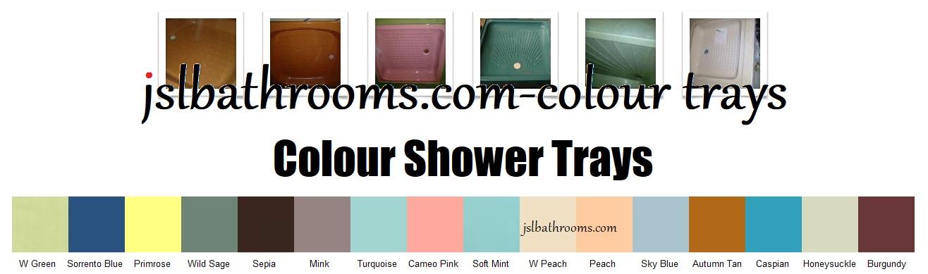 colour shower tray bases uk pink peach green blue yellow