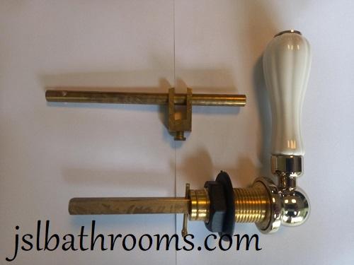 gold flush lever paddle fluted loo