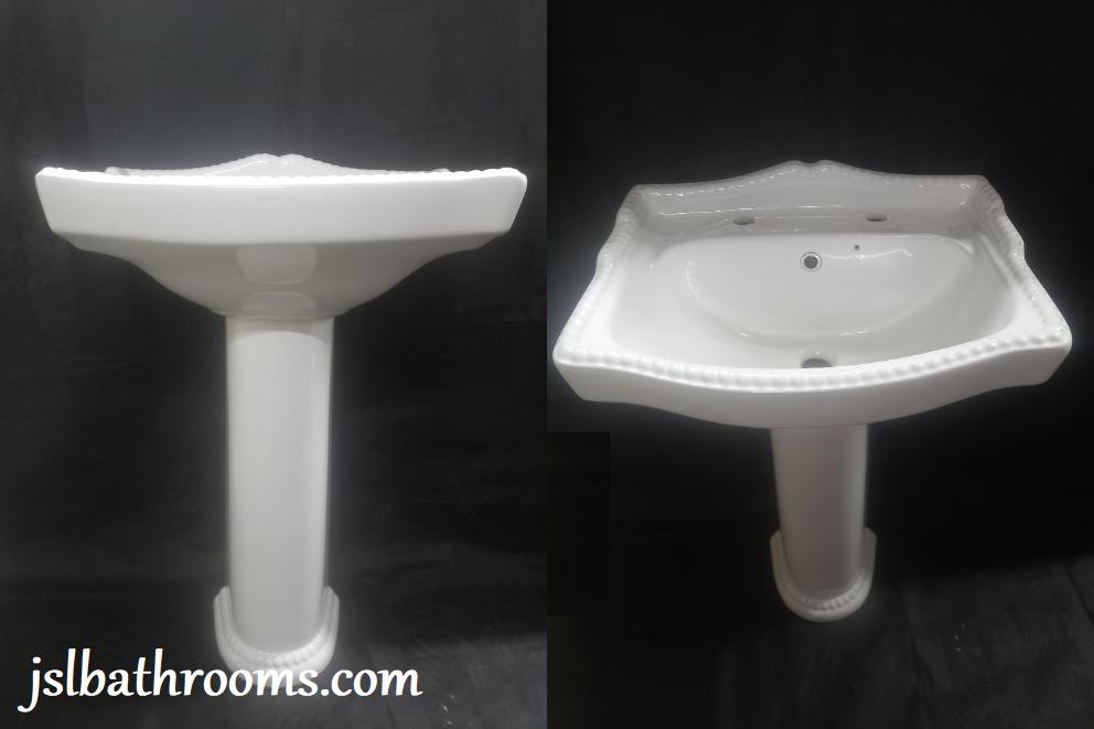 rope basin 2 tap holes pedestal bathroom