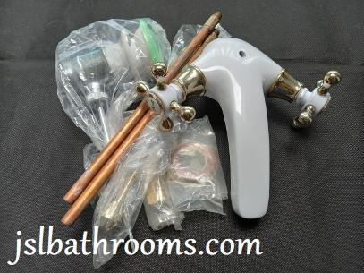 white gold monobloc basin mixer tap