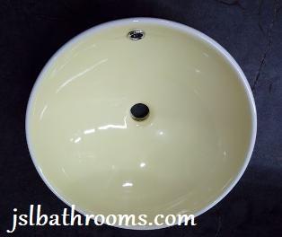 lemon yellow sit on top ceramic vanity bowl round circular