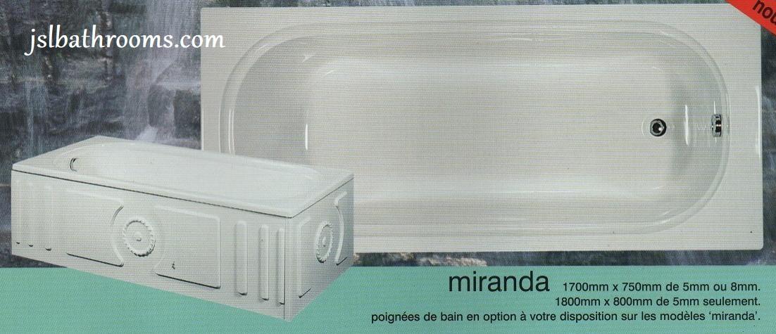 miranda bath 1800 x 750mm long wide