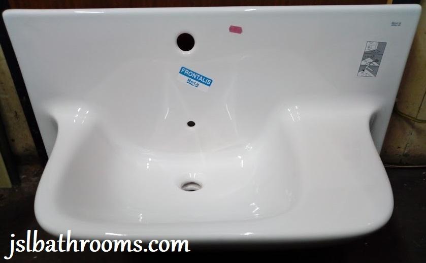 roca frontalis high backed ceramic wash basin splash back