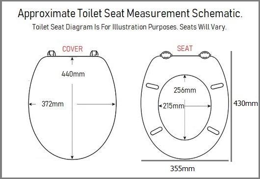 toilet seat diagram measurements standard size