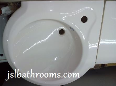 serel corner basin bathroom soft white