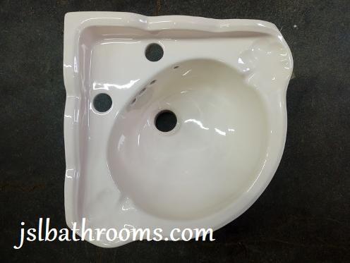 soft cream cloakroom corner basin