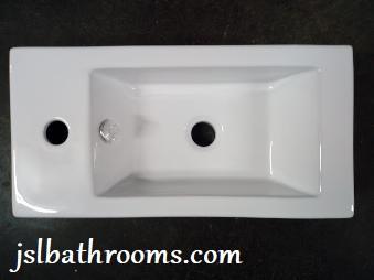 wall mounted rectangular mono one tap hole ensuite basin